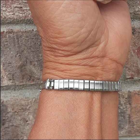 Upcycled Rhinestone Stretch Band Bracelet - Picture 5 of 6